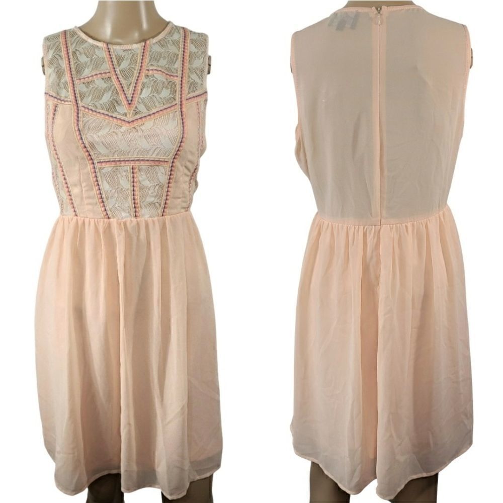 Angie Peach Bohemian Sleeveless women's dress